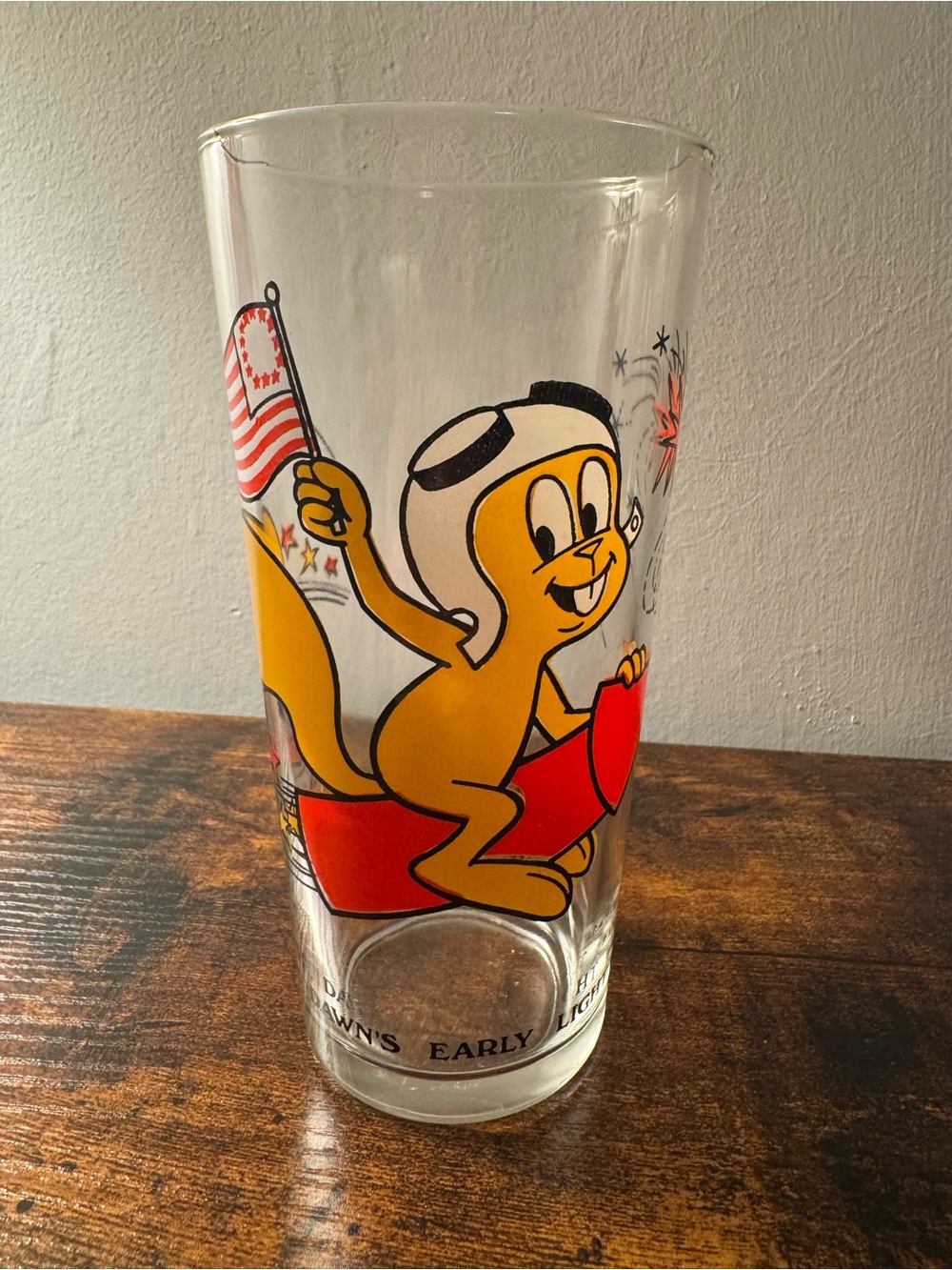 Vintage 1976 Arby’s Bicentennial Rocky in the Dawns Early Light Glass